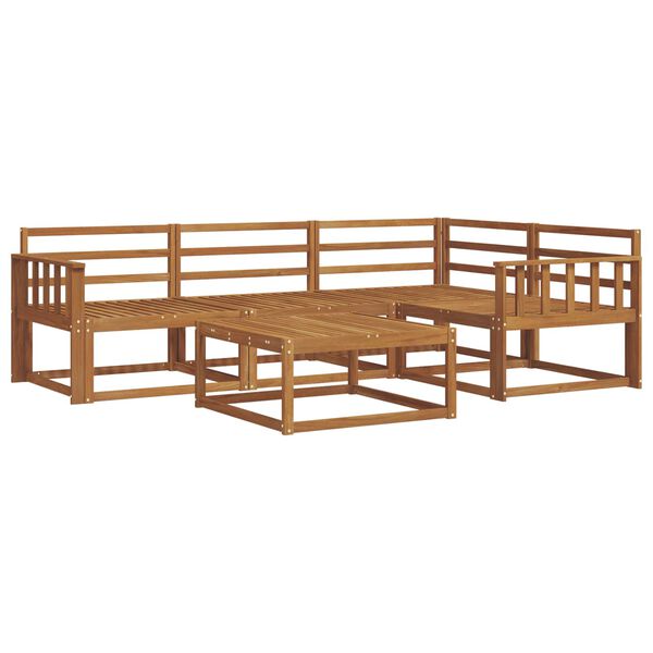 vidaXL Set de canapele de exterior 5 pcs natural Lemn Solid de Acacia
