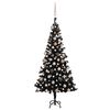 vidaXL Brad Crăciun pre-iluminat cu set globuri, negru, 180 cm, PVC