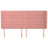 vidaXL Tăblie de pat cu aripioare, roz, 203x23x118/128 cm, catifea