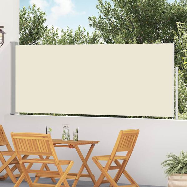vidaXL Copertină laterală retractabilă de terasă, crem, 120 x 500 cm