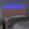 vidaXL Tăblie de pat cu LED, roz, 90x5x78/88 cm, catifea