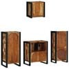 vidaXL Set de mobilier pentru baie 4 pcs Maro Lemn recuperat masiv