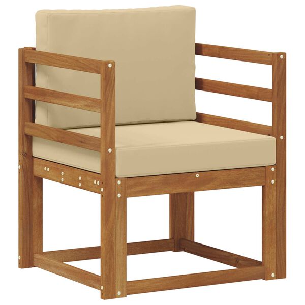 vidaXL Canapea de exterior Lemn de acacia solid și poliester natural