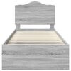 vidaXL Cadru de pat Gri Sonoma 90 x 190 cm Lemn de pin masiv
