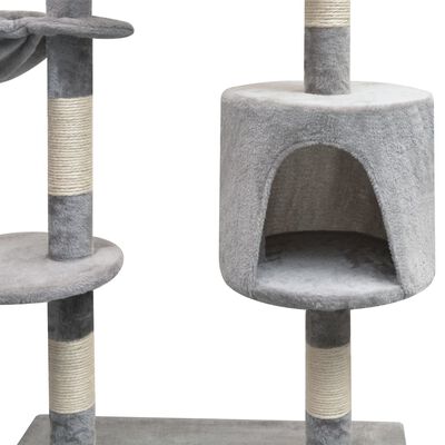 vidaXL Ansamblu pentru pisici cu funie de sisal, 125 cm, gri