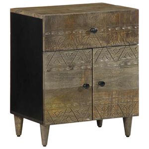 vidaXL Noptiera gri deschis 50x33x60 cm lemn masiv de mango