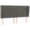 vidaXL Tăblie de pat cu aripioare gri &icirc;nchis 183x23x118/128 cm catifea