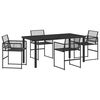 vidaXL Set de masă pentru grădină 5 pcs Negru poliratan