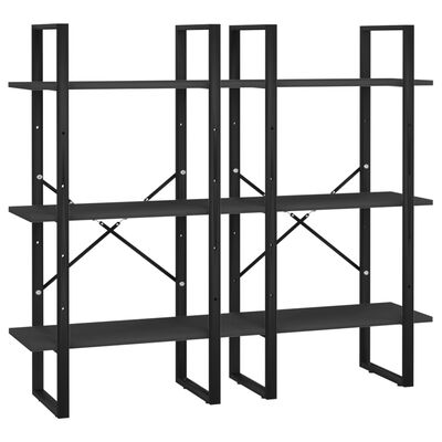 vidaXL Raft de depozitare, negru, 60x30x210 cm, lemn compozit