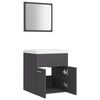 vidaXL Set mobilier de baie, gri, lemn prelucrat