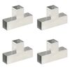 vidaXL Conectori de grindă, formă T, 4 buc, 81x81 mm, metal galvanizat