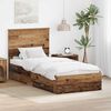 vidaXL Cadru de pat cu headboard Lemn vechi 100 x 200 cm Lemn compozit