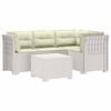 vidaXL Sofa de Grădină 4-Locuri cu Perne Aspect Ratan PP Alb