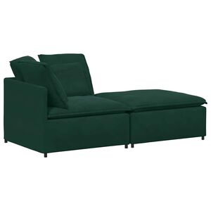 vidaXL Canapea modulară cu taburet și perne, catifea, verde &icirc;nchis