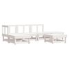 vidaXL Set mobilier de grădină, 6 piese, alb, lemn masiv pin