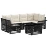 vidaXL Set de canapele pentru grădină 7 buc. Negru și Alb crem
