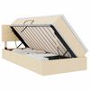 vidaXL Pat cu LED și saltea Creme 90 x 190 cm Țesătură