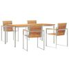 vidaXL Set de masă pentru grădină 5 pcs Maro Lemn solid de tec