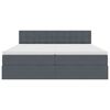 vidaXL Pat cu lumini cu bandă LED Gri &icirc;nchis 180 x 200 cm Catifea