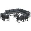 vidaXL Set de canapele pentru grădină 12 buc. Negru Aluminiu