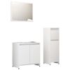 vidaXL Set mobilier de baie, 3 piese, alb, lemn prelucrat