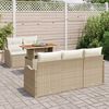 vidaXL Set de canapele pentru grădină 6 pcs Bej Rattan poli