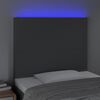 vidaXL Tăblie de pat cu LED, gri &icirc;nchis, 90x5x118/128 cm, textil