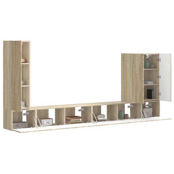 vidaXL Set Dulap pentru Televizor Montat pe Perete 6 pcs Stejar Sonoma