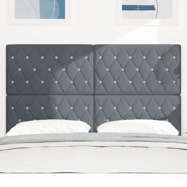 vidaXL Tăblie cap cu headboard Gri închis 160 cm Piele artificială