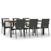 vidaXL Set mobilier de grădină cu perne, 7 piese, negru, poliratan