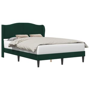 vidaXL Cadru de pat cu headboard Verde &icirc;nchis 120 x 200 cm Catifea