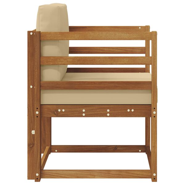 vidaXL Canapea de exterior Lemn de acacia solid și poliester natural