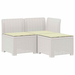 vidaXL Sofa de grădină cu 3 locuri, cu perne, aspect de rattan