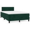 vidaXL Pat box spring cu saltea, verde &icirc;nchis, 120x190 cm, catifea