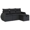 vidaXL Set mobilier de grădină cu perne, 4 piese, negru, poliratan