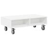 vidaXL Masă laterală cu roți Alb 90 x 50 x 30 cm Lemn prelucrat