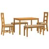 vidaXL Set de dining 5 buc. Bej Lemn de stejar masiv