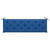 vidaXL Bancă de grădină cu pernă albastră, 175 cm, lemn masiv tec