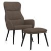vidaXL Scaun de relaxare cu taburet, gri taupe, textil