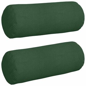 vidaXL Perne Bolster 2 pcs Verde &icirc;nchis &Oslash; 15 x 40 cm