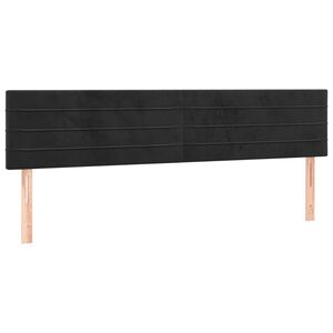vidaXL Tăblii de pat, negru, 200x5x78/88 cm, catifea