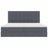 vidaXL Pat cu saltea și LED cu saltea Gri &icirc;nchis 200 x 200 cm Catifea
