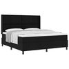vidaXL Pat cu arcuri cu pernă cu headboard Negru 200 x 180 cm țesătură