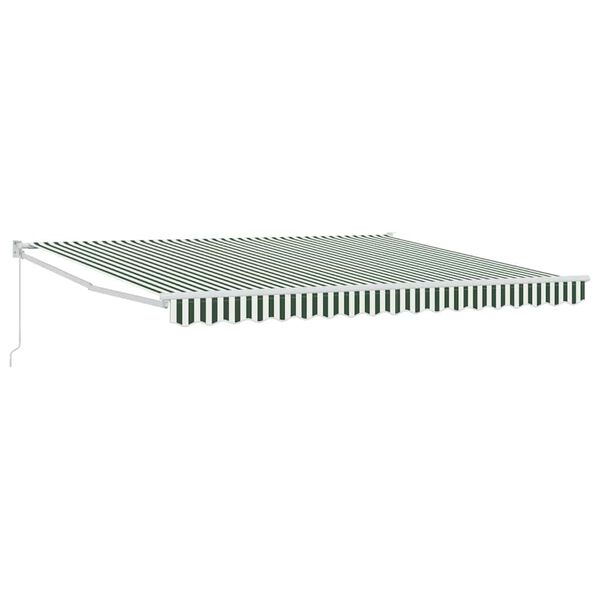 vidaXL Cortina Retractabilă Manual Verde și alb 400 &times; 300 cm
