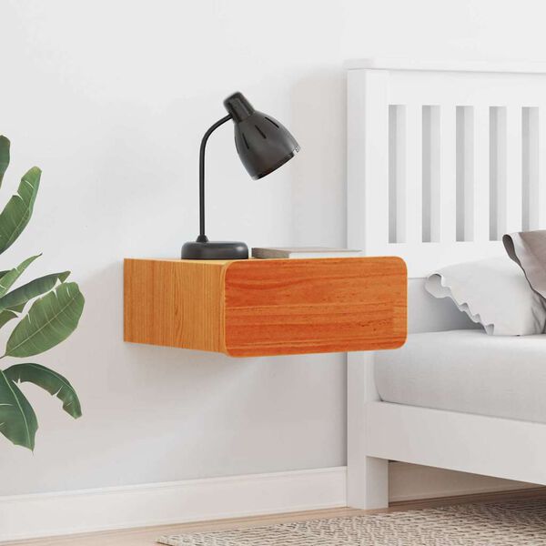 vidaXL Noptieră Maroniu cerat 39 x 34 x 16,5 cm Lemn masiv de pin