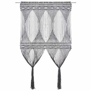 vidaXL Perdea macrame, antracit, 140 x 240 cm, bumbac