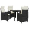 vidaXL Set masă de canapea 5 buc. Negru și Alb crem 80 x 80 x 74 cm