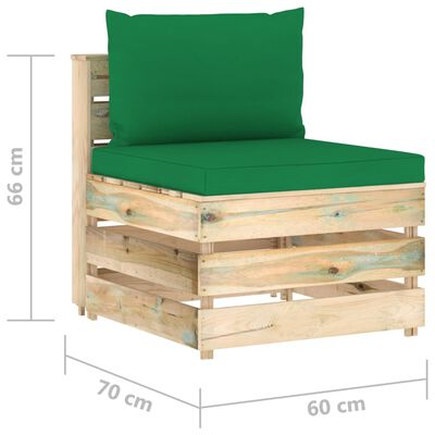 vidaXL Set mobilier de grădină cu perne, 9 piese, lemn verde tratat