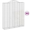 vidaXL Coșuri gabion arcuite, 6 buc, 200x50x220/240cm, fier galvanizat