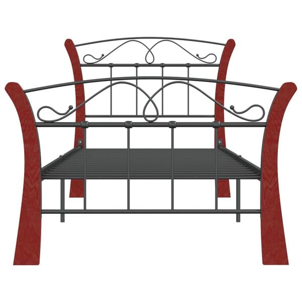 vidaXL Cadru de pat, negru, 90x200 cm, metal